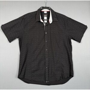 Buckle Eight X Shirt Mens XL Black White Floral Short Sleeve Button Down Casual